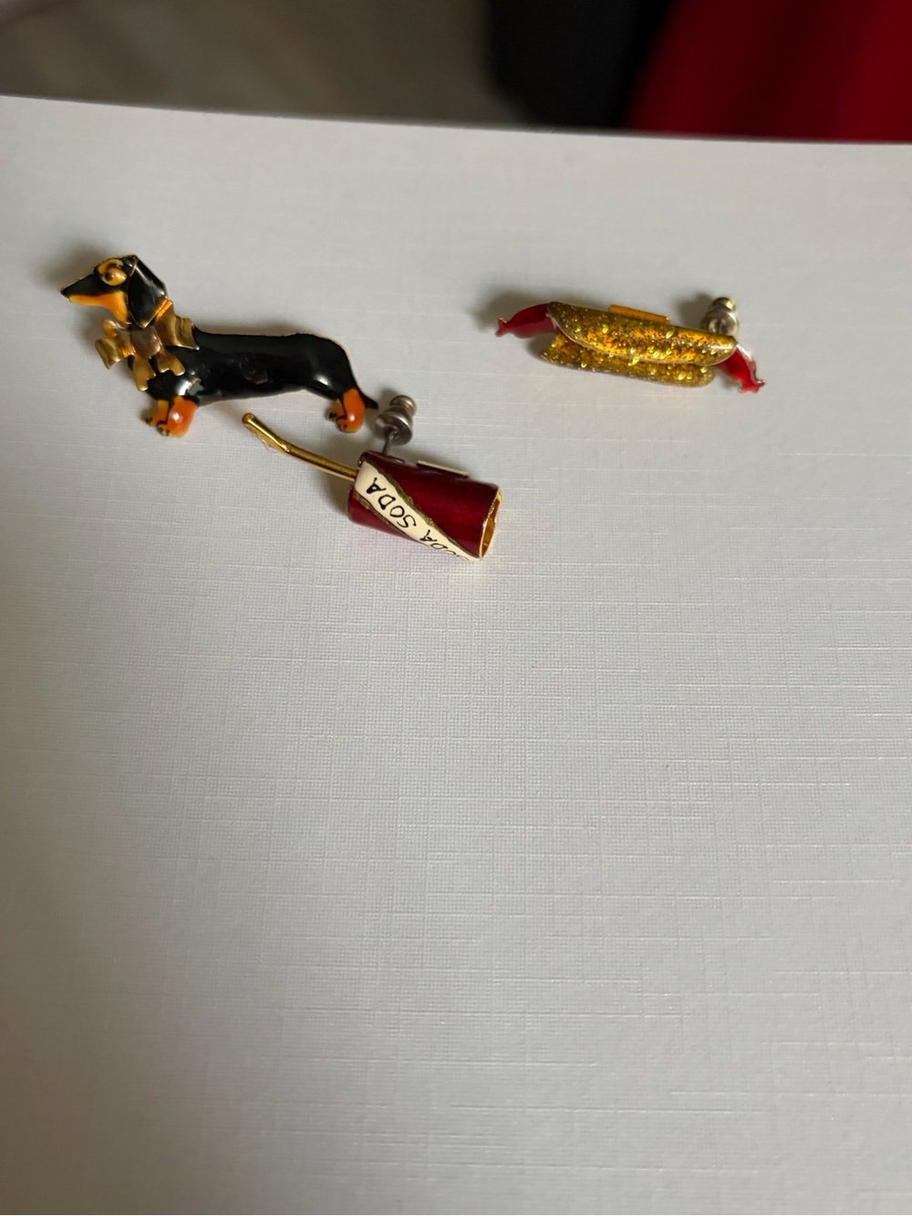 LUNCH at the RITZ Dachshund Enamel Pin - Black and Gold Cute Dog Brooch